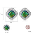 S925 Silver European Style CZ Opal Stud Earrings